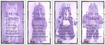 Art in Motion business cards